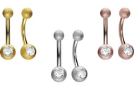 18 Karat Gold Kristall Diamantoptik Bauchnabelpiercing Barbell piercinginspiration®