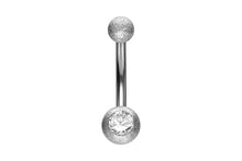Laden Sie das Bild in den Galerie-Viewer, 18 Karat Gold Kristall Diamantoptik Bauchnabelpiercing Barbell piercinginspiration®