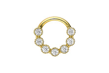 Laden Sie das Bild in den Galerie-Viewer, 18 Karat Gold Clicker Ring 7 Kristalle piercinginspiration®