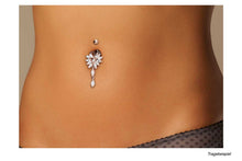 Laden Sie das Bild in den Galerie-Viewer, Großer Schmetterling Kristall Bauchnabelpiercing Barbell piercinginspiration®