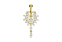 Laden Sie das Bild in den Galerie-Viewer, Großer Schmetterling Kristall Bauchnabelpiercing Barbell piercinginspiration®