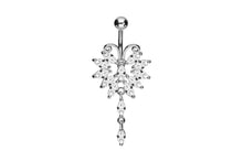 Laden Sie das Bild in den Galerie-Viewer, Großer Schmetterling Kristall Bauchnabelpiercing Barbell piercinginspiration®