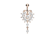 Laden Sie das Bild in den Galerie-Viewer, Großer Schmetterling Kristall Bauchnabelpiercing Barbell piercinginspiration®