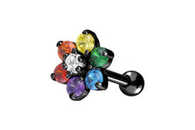 Laden Sie das Bild in den Galerie-Viewer, Kristall Blume Regenbogen Ohrpiercing piercinginspiration®