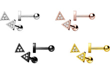 Laden Sie das Bild in den Galerie-Viewer, Dreieck 3 Kristalle Titan Ohrpiercing piercinginspiration®