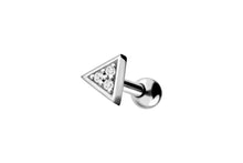 Laden Sie das Bild in den Galerie-Viewer, Dreieck 3 Kristalle Titan Ohrpiercing piercinginspiration®