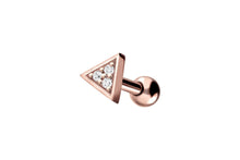 Laden Sie das Bild in den Galerie-Viewer, Dreieck 3 Kristalle Titan Ohrpiercing piercinginspiration®
