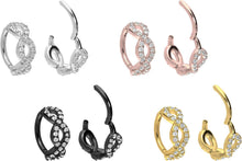 Laden Sie das Bild in den Galerie-Viewer, Kristall Oval Geflochten Gedreht Clicker Ring piercinginspiration®