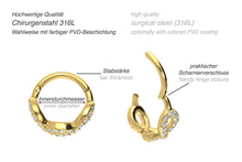 Laden Sie das Bild in den Galerie-Viewer, Kristall Oval Geflochten Gedreht Clicker Ring piercinginspiration®