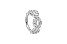 Laden Sie das Bild in den Galerie-Viewer, Kristall Oval Geflochten Gedreht Clicker Ring piercinginspiration®