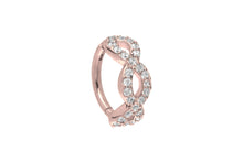 Laden Sie das Bild in den Galerie-Viewer, Kristall Oval Geflochten Gedreht Clicker Ring piercinginspiration®