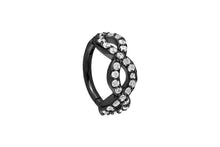 Laden Sie das Bild in den Galerie-Viewer, Kristall Oval Geflochten Gedreht Clicker Ring piercinginspiration®