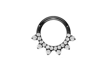 Laden Sie das Bild in den Galerie-Viewer, 6 Spitzen Kristall Clicker Ring piercinginspiration®