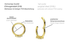 Laden Sie das Bild in den Galerie-Viewer, Kristall Blume Clicker Ring piercinginspiration®