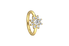 Laden Sie das Bild in den Galerie-Viewer, Kristall Blume Clicker Ring piercinginspiration®