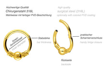 Laden Sie das Bild in den Galerie-Viewer, Clicker Ring Kugel Struktur piercinginspiration®