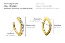 Laden Sie das Bild in den Galerie-Viewer, Titan Kristall Bauchnabelpiercing Clicker piercinginspiration®