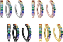 Laden Sie das Bild in den Galerie-Viewer, Titan Kristallbalken Regenbogen Bauchnabelpiercing Clicker piercinginspiration®