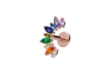 Laden Sie das Bild in den Galerie-Viewer, Titan Innengewinde Labret Regenbogen Kristalle Ohrpiercing piercinginspiration®