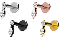 Titan Innengewinde Labret Kristallzapfen Ohrpiercing piercinginspiration®