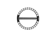 Laden Sie das Bild in den Galerie-Viewer, Titan Nippel Ring Clicker Eingefasste Kristalle piercinginspiration®
