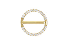 Laden Sie das Bild in den Galerie-Viewer, Titan Nippel Ring Clicker Eingefasste Kristalle piercinginspiration®