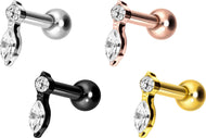 Titan Kristallzapfen Ohrpiercing Innengewinde piercinginspiration®