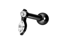 Laden Sie das Bild in den Galerie-Viewer, Titan Kristallzapfen Ohrpiercing Innengewinde piercinginspiration®