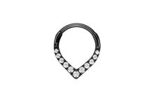 Laden Sie das Bild in den Galerie-Viewer, Titan Spitz 11 Eingefasste Kristalle Clicker Ring piercinginspiration®