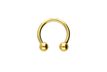 Laden Sie das Bild in den Galerie-Viewer, 18 Karat (750er) Gold Hufeisen Ring Barbell piercinginspiration®