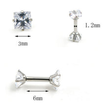 Laden Sie das Bild in den Galerie-Viewer, Doppel Kristall Ohrpiercing Kubisch piercinginspiration®