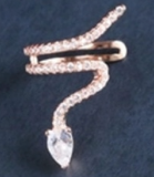 Laden Sie das Bild in den Galerie-Viewer, Kristall Schlange Ear Cuff 925 Sterling Silber piercinginspiration®