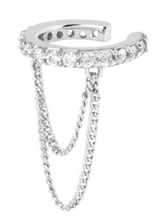 Laden Sie das Bild in den Galerie-Viewer, Multiple Kristalle Kette Ear Cuff 925 Sterling Silber Goldfarbe piercinginspiration®