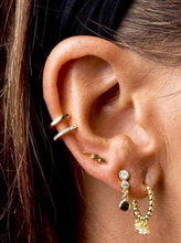 Laden Sie das Bild in den Galerie-Viewer, Doppel Kristalle Ear Cuff 925 Sterling Silber piercinginspiration®