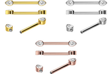 Laden Sie das Bild in den Galerie-Viewer, Titan Innengewinde Kristalltropfen Nippelpiercing piercinginspiration®