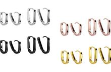 Laden Sie das Bild in den Galerie-Viewer, Ovale Geometrische Kreolen Clicker Ring Paar piercinginspiration®