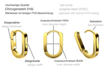 Laden Sie das Bild in den Galerie-Viewer, Ovale Geometrische Kreolen Clicker Ring Paar piercinginspiration®