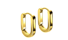 Laden Sie das Bild in den Galerie-Viewer, Ovale Geometrische Kreolen Clicker Ring Paar piercinginspiration®