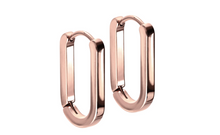 Laden Sie das Bild in den Galerie-Viewer, Ovale Geometrische Kreolen Clicker Ring Paar piercinginspiration®