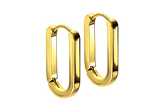 Laden Sie das Bild in den Galerie-Viewer, Ovale Geometrische Kreolen Clicker Ring Paar piercinginspiration®