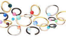 Laden Sie das Bild in den Galerie-Viewer, Opal Ring Piercing Klemmkugelring Chirurgenstahl piercinginspiration®