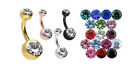2 Kristalle Bauchnabelpiercing Barbell Chirurgenstahl piercinginspiration®