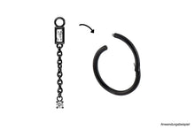 Laden Sie das Bild in den Galerie-Viewer, Kristalle Kette Rechteck Rund Piercing Anhänger piercinginspiration®