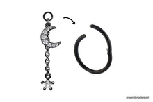 Laden Sie das Bild in den Galerie-Viewer, Piercing Anhänger Kristall Mond Stern piercinginspiration®