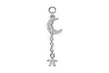 Laden Sie das Bild in den Galerie-Viewer, Piercing Anhänger Kristall Mond Stern piercinginspiration®