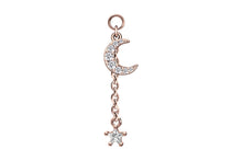 Laden Sie das Bild in den Galerie-Viewer, Piercing Anhänger Kristall Mond Stern piercinginspiration®