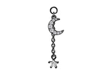 Laden Sie das Bild in den Galerie-Viewer, Piercing Anhänger Kristall Mond Stern piercinginspiration®