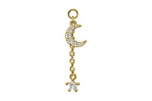 Laden Sie das Bild in den Galerie-Viewer, Piercing Anhänger Kristall Mond Stern piercinginspiration®