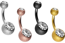 Laden Sie das Bild in den Galerie-Viewer, Diamantoptik 2 Kristalle Bauchnabelpiercing piercinginspiration®