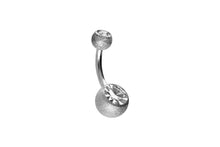 Laden Sie das Bild in den Galerie-Viewer, Diamantoptik 2 Kristalle Bauchnabelpiercing piercinginspiration®